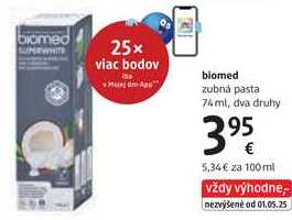 biomed zubná pasta, 74 ml