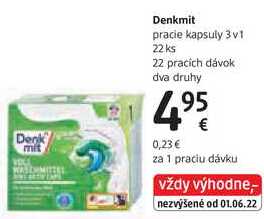 Denkmit pracie kapsuly 3v1, 22 ks