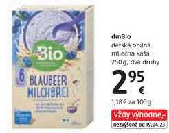 dmBio detská obilná mliečna kaša, 250 g