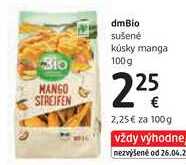 dmBio sušené kúsky manga, 100 g