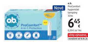 o.b. ProComfort hygienické tampóny, 32 ks
