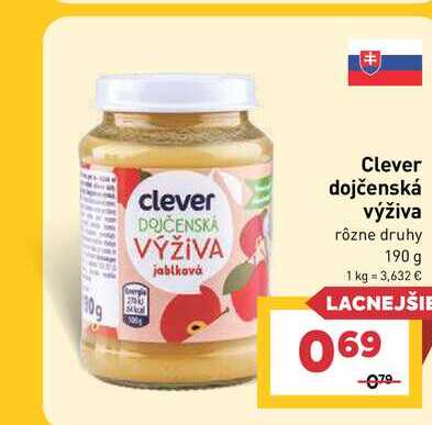 Clever dojčenská výživa rôzne druhy 190 g