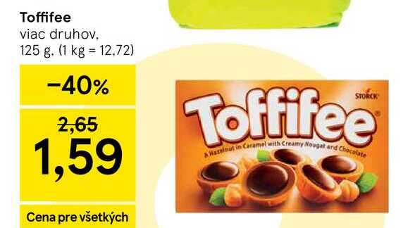 Toffifee viac druhov, 125 g