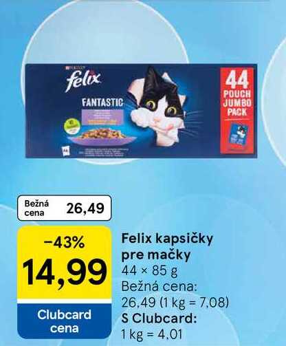 Felix kapsičky pre mačky 44 × 85 g 