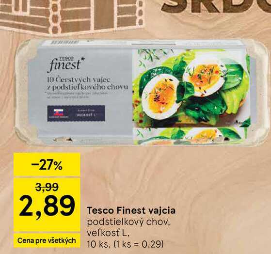 Tesco Finest vajcia podstielkový chov veľkosť L