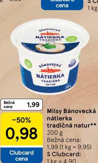 Milsy Bánovecká nátierka tradičná natur 200g