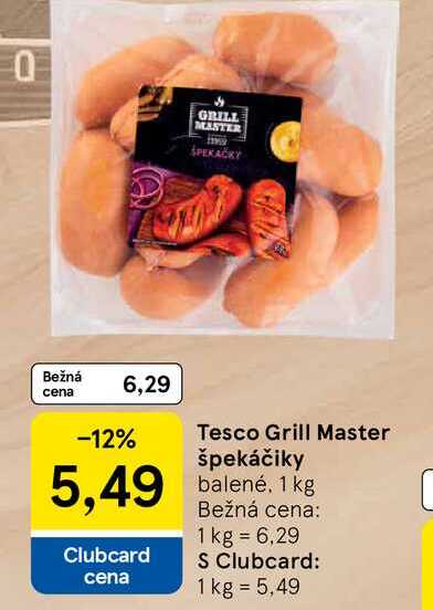 Tesco Grill Master špekáčiky balené, 1 kg