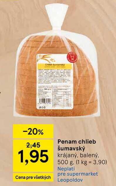 Penam chlieb šumavský krájaný, balený 500 g