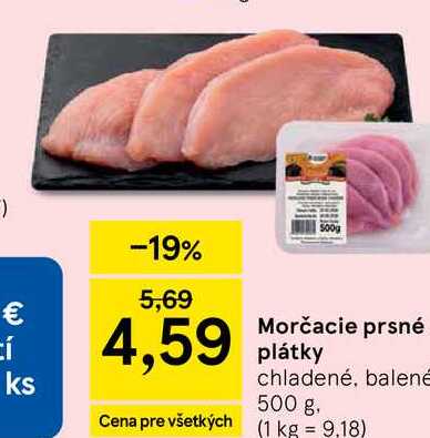 Morčacie prsné plátky chladené, balené 500 g