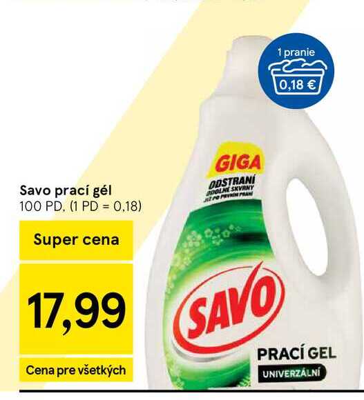Savo prací gél 100 PD