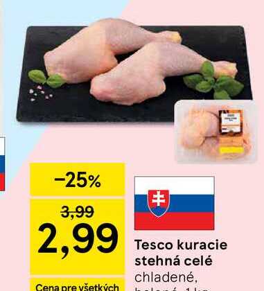 Tesco kuracie stehná celé chladené 1kg