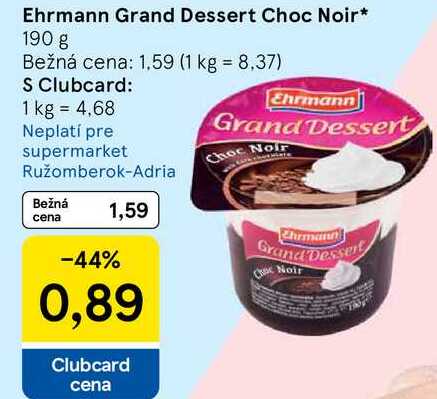 Ehrmann Grand Dessert Choc Noir 190 g