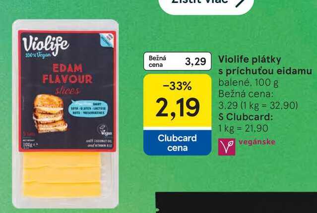 Violife plátky s príchuťou eidamu balené, 100 g