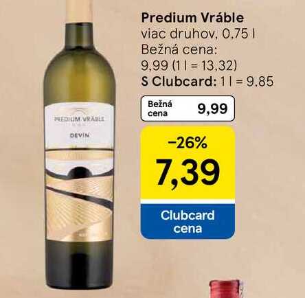 Predium Vráble viac druhov, 0,75l