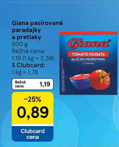 Giana pasírované paradajky a pretlaky 500 g