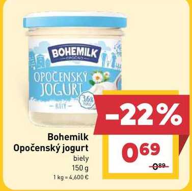 Bohemilk Opočenský jogurt biely 150 g