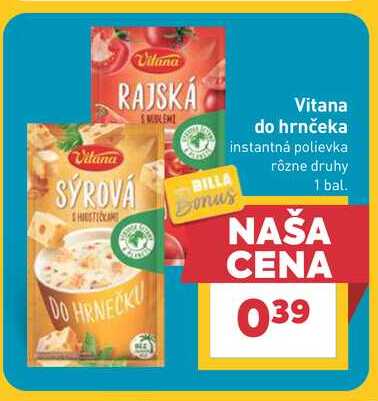 Vitana do hrnčeka instantná polievka rôzne druhy 1 bal. 