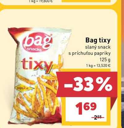 Bag tixy slaný snack s príchuťou papriky 125 g