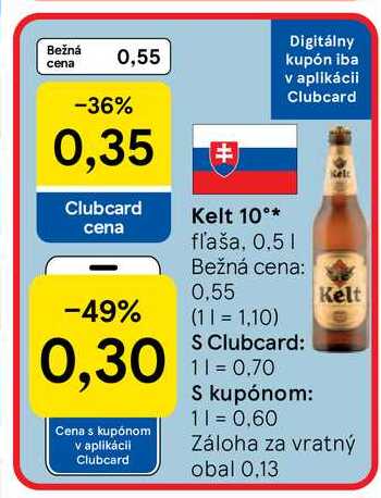 Kelt 10° fľaša, 0,5l