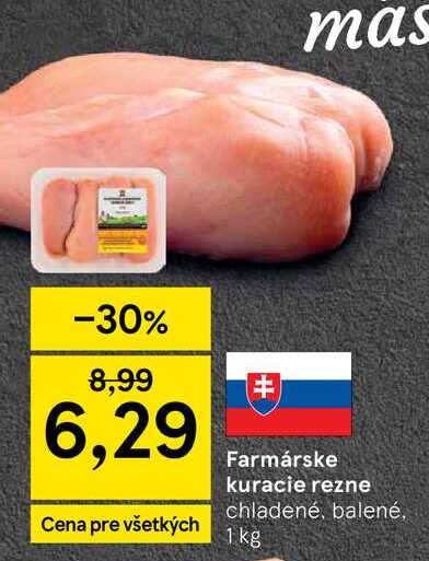 Farmárske kuracie rezne chladené, balené, 1 kg