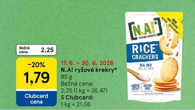N.A! ryžové krekry 85 g