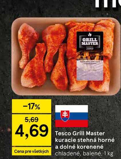 Tesco Grill Master kuracie stehná horné a dolné korenené 1 kg