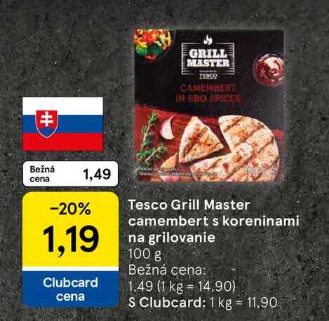 Tesco Grill Master camembert s koreninami na grilovanie 100 g