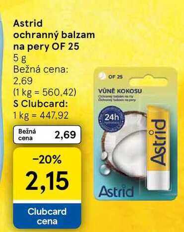 Astrid ochranný balzam na pery OF 25 5g