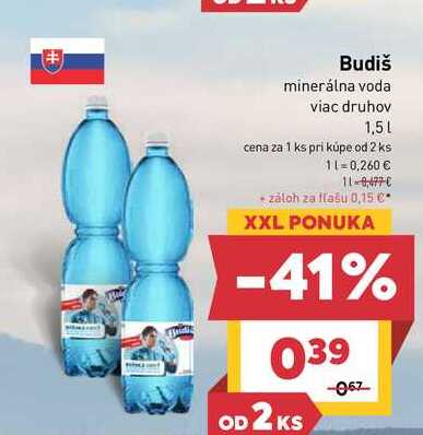 Budiš minerálna voda viac druhov 1,5l