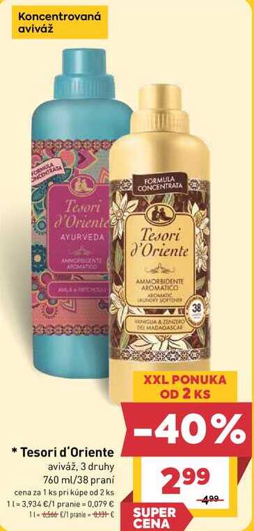 Tesori d'Oriente aviváž, 3 druhy 760 ml/38 praní