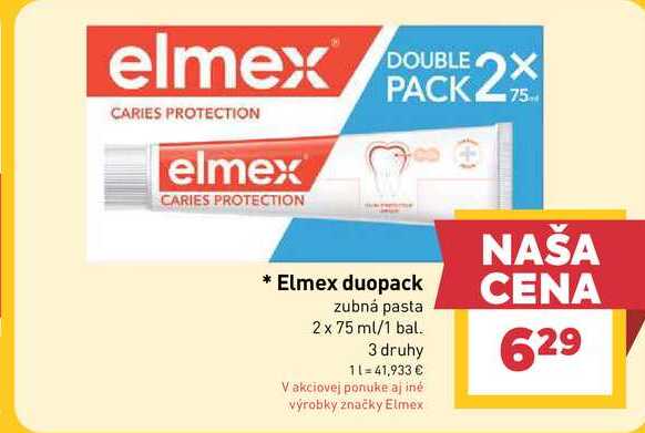 Elmex duopack zubná pasta 2 x 75 ml/1 bal.