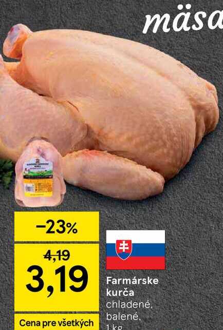 Farmárske kurča chladené balené, 1 kg 