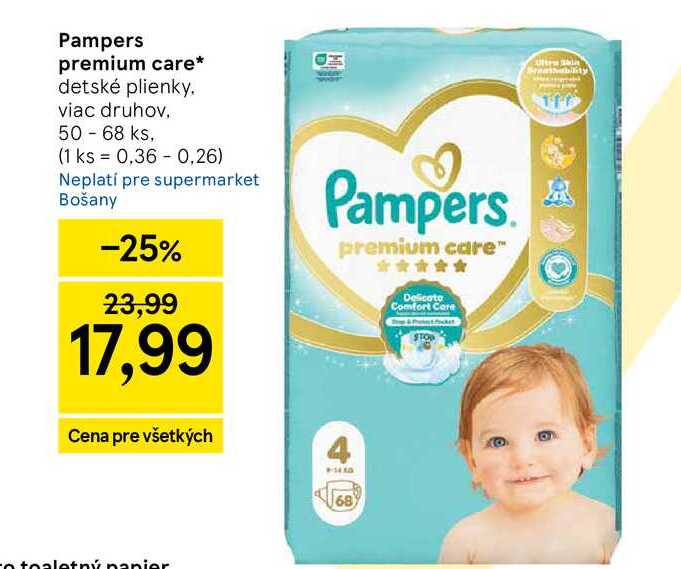 Pampers premium care detské plienky viac druhov 50-68 ks