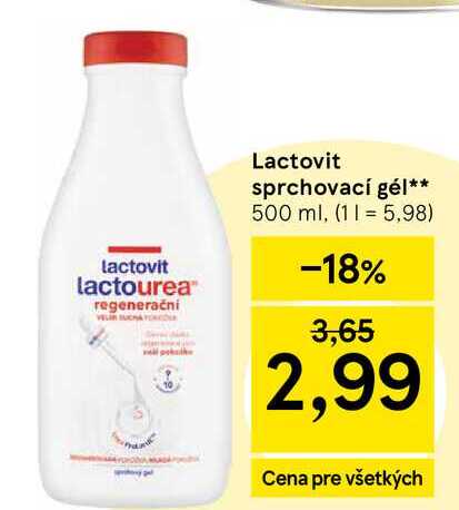 Lactovit lactourea regeneračni Lactovit sprchovací gél 500 ml