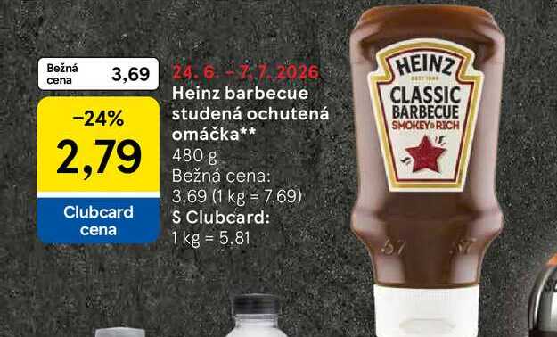 Heinz barbecue studená ochutená omáčka 480g