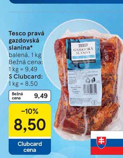 Tesco pravá gazdovská slanina balená, 1 kg