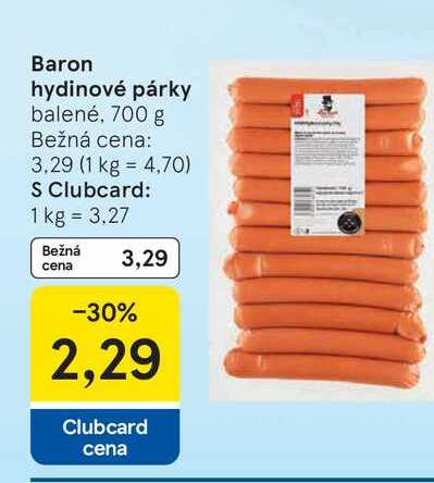 Baron hydinové párky balené, 700 g