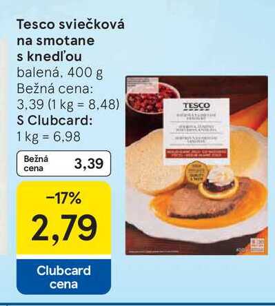 Tesco sviečková na smotane s knedl'ou balená, 400 g