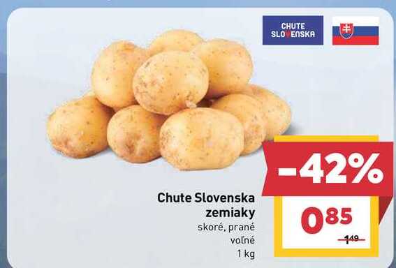 Chute Slovenska zemiaky skoré, prané voľné 1 kg 