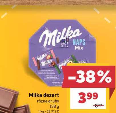Milka dezert rôzne druhy 138 g