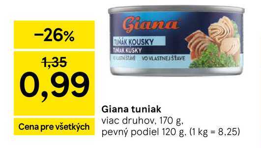 Giana tuniak viac druhov, 170 g