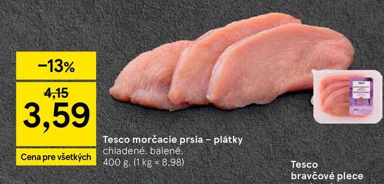 Tesco morčacie prsia - plátky chladené, balené 400 g