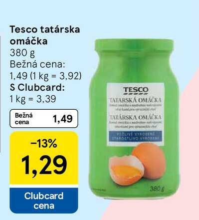 Tesco tatárska omáčka 380 g