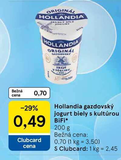 Hollandia gazdovský jogurt biely s kultúrou BiFi 200 g 