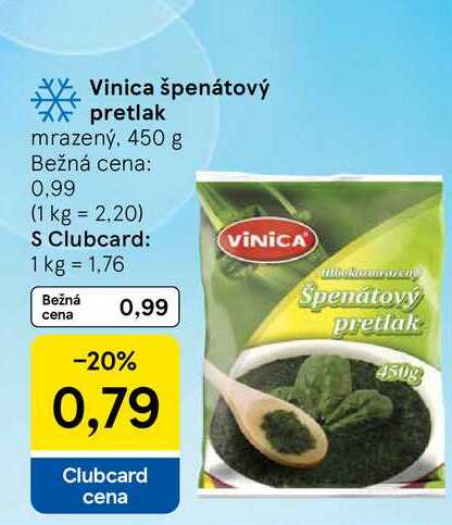 Vinica špenátový pretlak mrazený, 450 g 