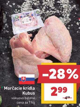 Morčacie krídla Kubus vákuovo balené cena za 1 kg 
