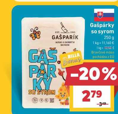 Gašpárky so syrom 250 g