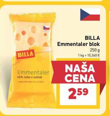BILLA Emmentaler blok 250 g