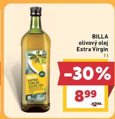 BILLA olivový olej Extra Virgin 1L  v akcii
