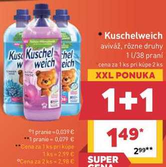 Kuschelweich aviváž, rôzne druhy 1 l/38 praní